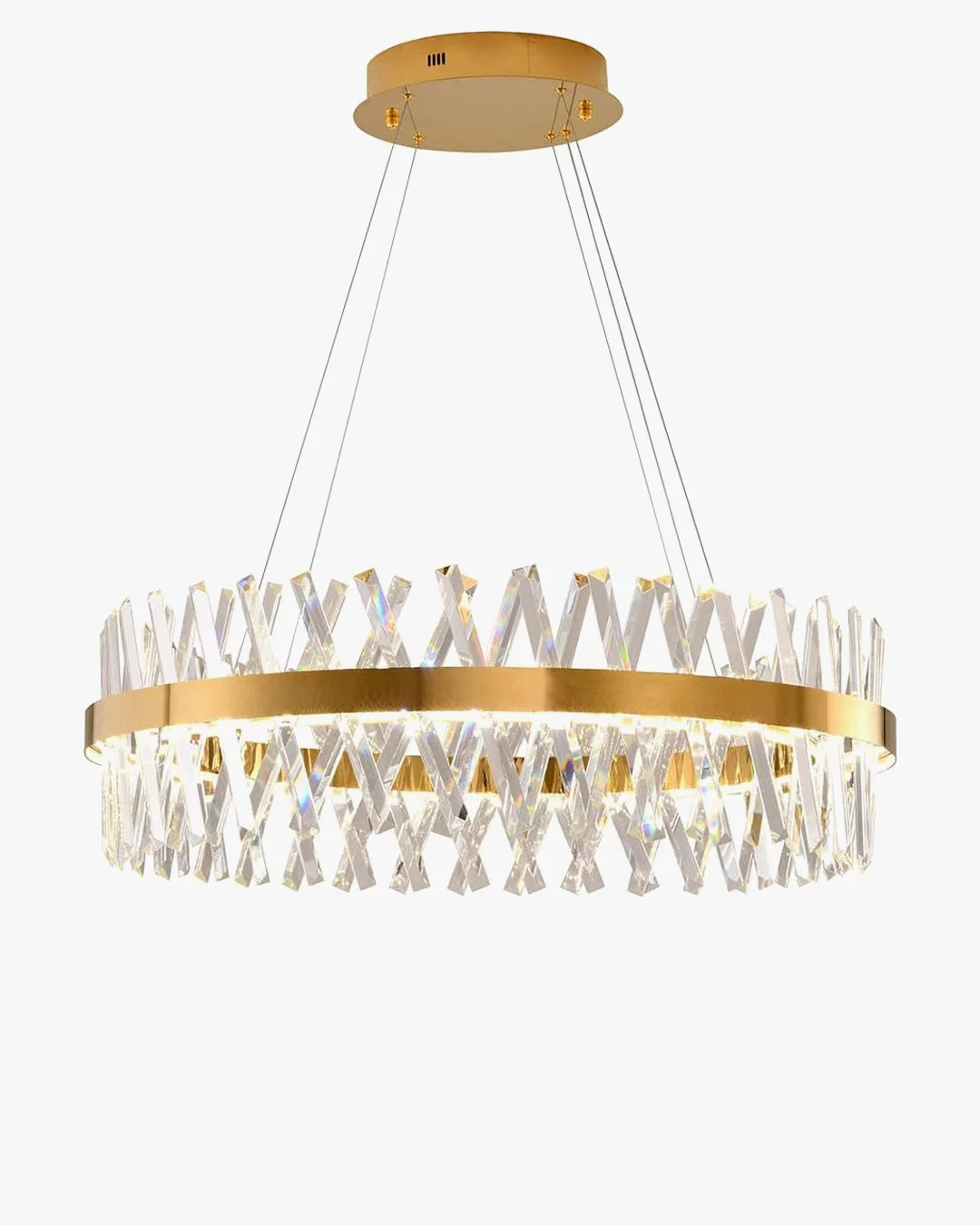 Lámpara de araña redonda WOMO Gold Crystal Prism - WM2359