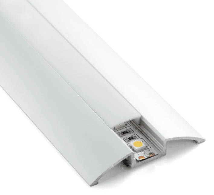 Perfil de aluminio para tira LED superficie - 58x9mm - Forma de media luna - 2m