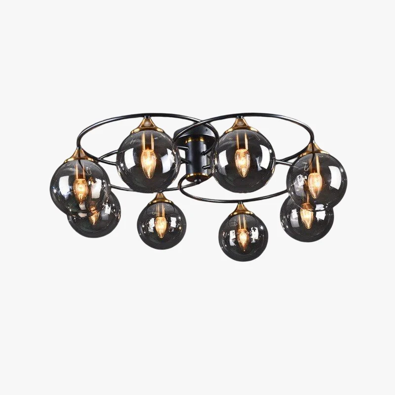 Valentina Moderna Minimalista Nórdica Metal/Vidrio Lámpara de Techo Negra