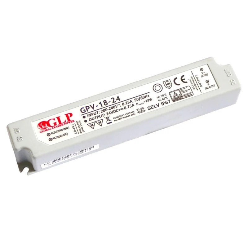 Fuente de alimentación estanca 24V DC - 18W - IP67 - GLP