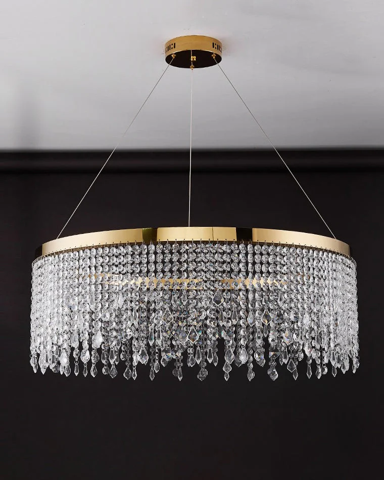 WOMO Lámparas Colgantes Redondo de Cristal con Flecos - WM2362