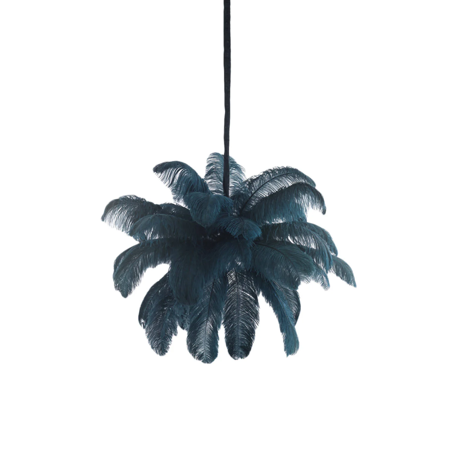 Lámpara colgante azul oscuro con plumas Light & Living Feather