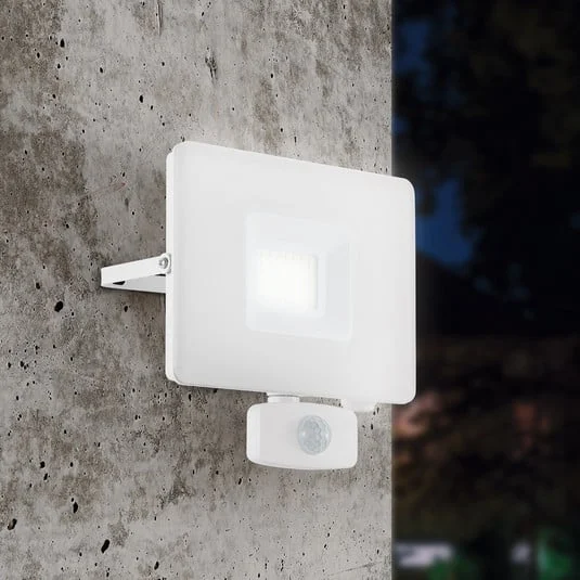 Foco de exterior LED Faedo 3, sensor, blanco, 30W
