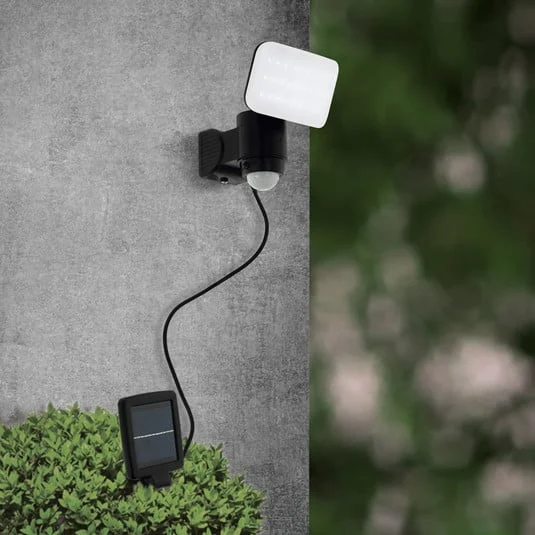 Lámpara LED solar Casabas con sensor, negro