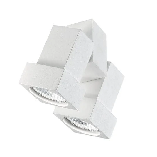 Egger DLS plafón STYLE Q, 2 luces, blanco