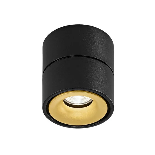 Egger DLS Downlight LED Clippo, negro-dorado, 2.700 K