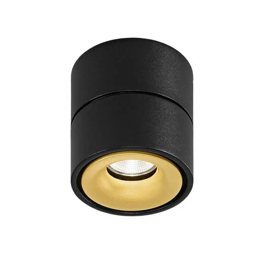 Egger DLS Downlight LED Clippo, negro-dorado, 3.000 K