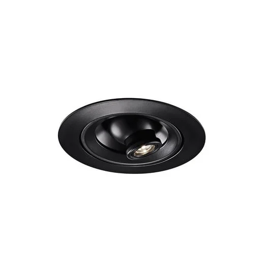 Egger DLS Foco empotrable LED Riga Zooom, redondo, negro, 2700K