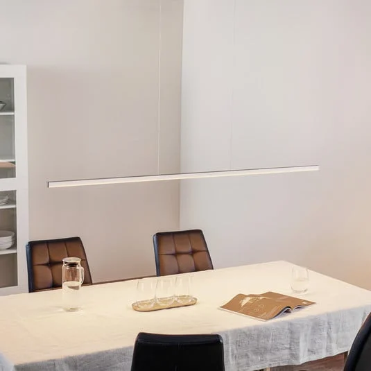 Lámpara colgante LED Orix, blanca, longitud 150 cm