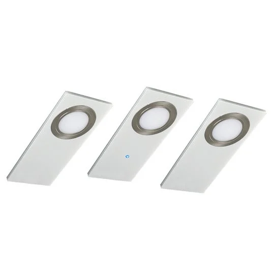 Lámpara LED bajo mueble Pano plana, set 3, blanco