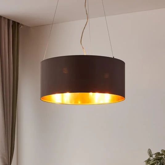 Lámpara colgante textil Maserlo, capuchino, 53 cm