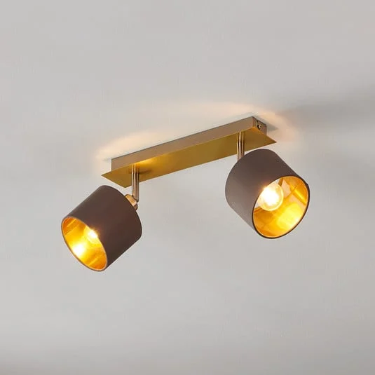 Lámpara de techo Valbiano cappuccino/oro 2 focos