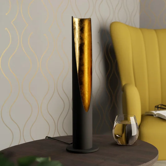 Lámpara de mesa LED Barbotto en negro/oro
