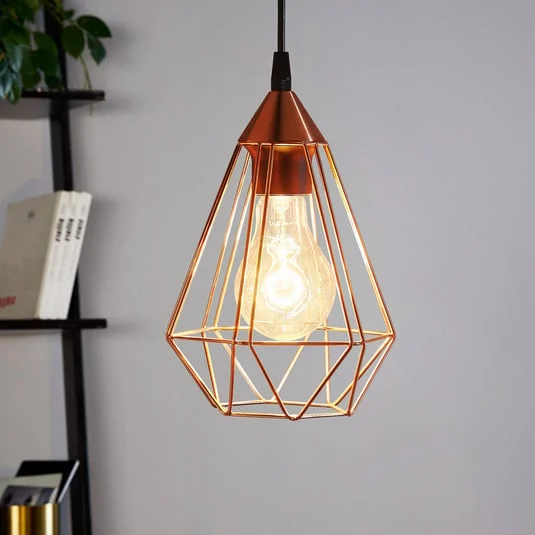 Lámpara colgante Tarbes, 1 luz, 17,5cm, cobre