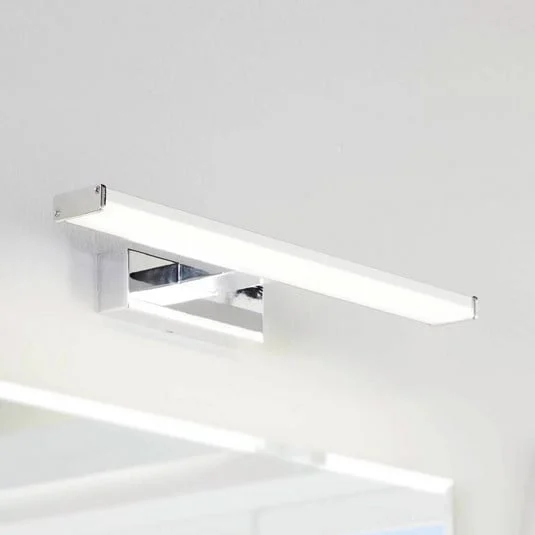 Lámpara espejo LED Pandella 1, cromo 4.000 K, 40cm