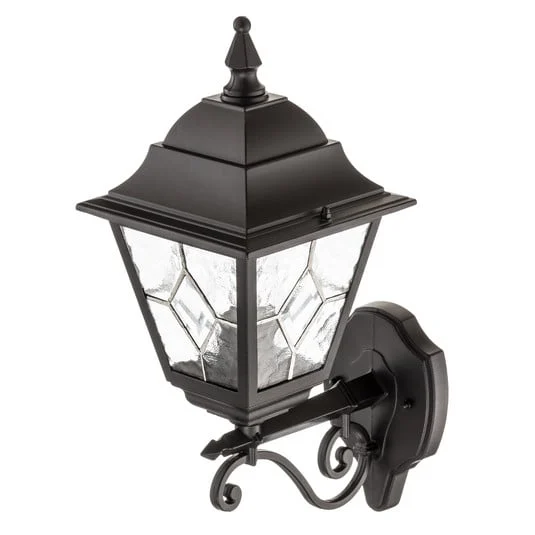 Aplique para exterior Norfolk NR1, negro/transparente, IP43