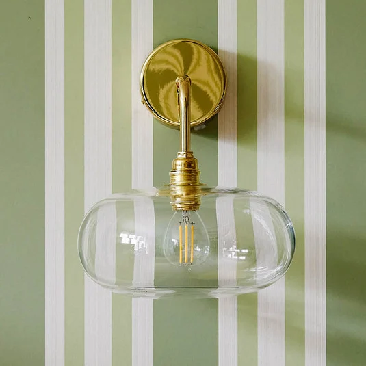Aplique de pared EBB & FLOW Horizon dorada/transparente Ø 21 cm