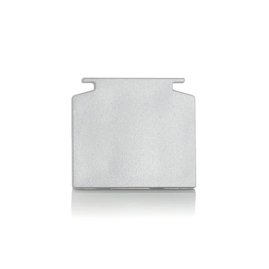 Tapa final del sistema de riel trifásico Eutrac, plata