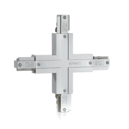 Conector Eutrac X con opción de alimentación plata