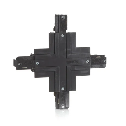 Conector Eutrac X Phase para carril empotrado, negro