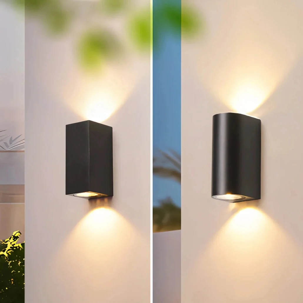 Aplique exterior negro LED moderno de aluminio con IP65 para porche