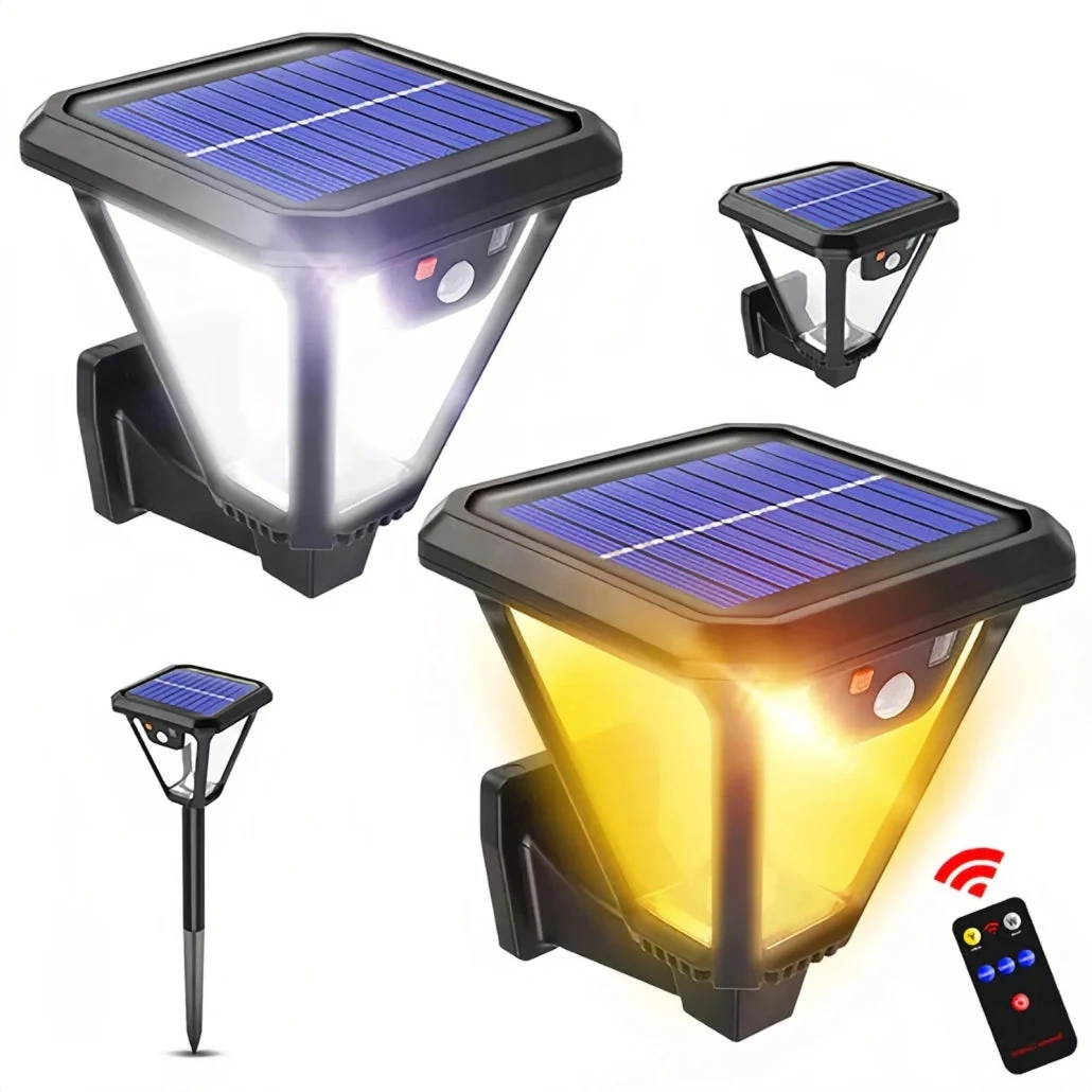 Aplique exterior solar con sensor de movimiento moderno negro LED IP65