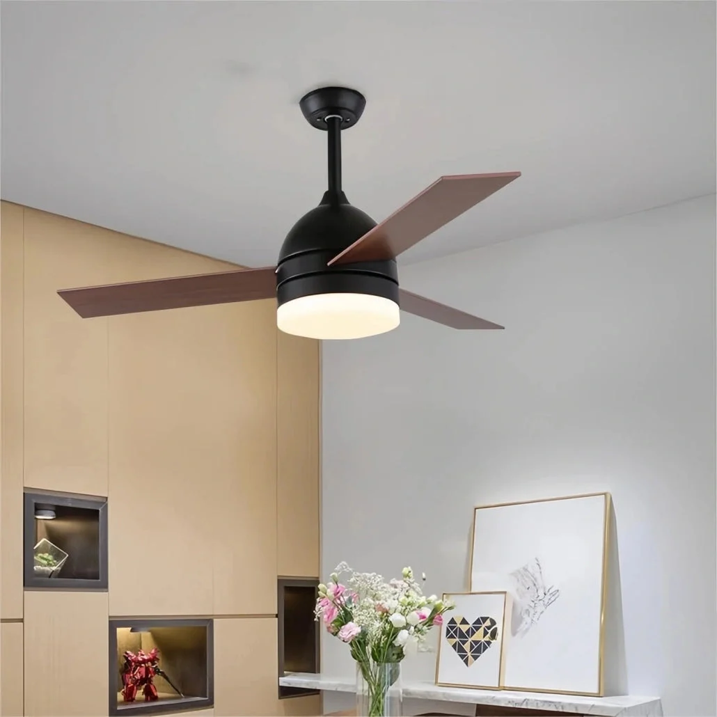 Ventilador de techo con luz LED de madera Ø100 cm silencioso con mando