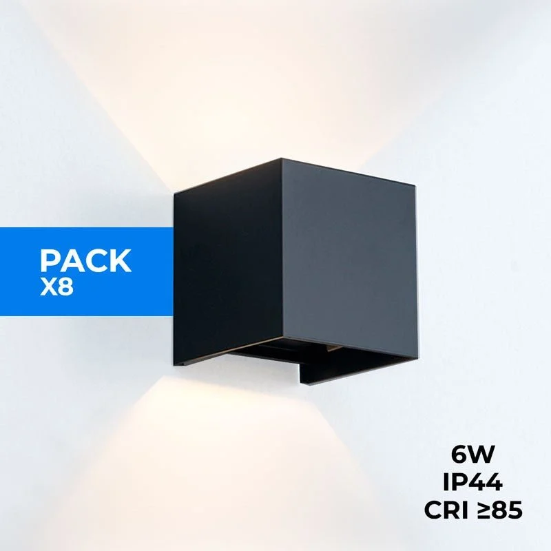 Pack de 8 Apliques de pared "KURTIN" 6W luz up and down regulable