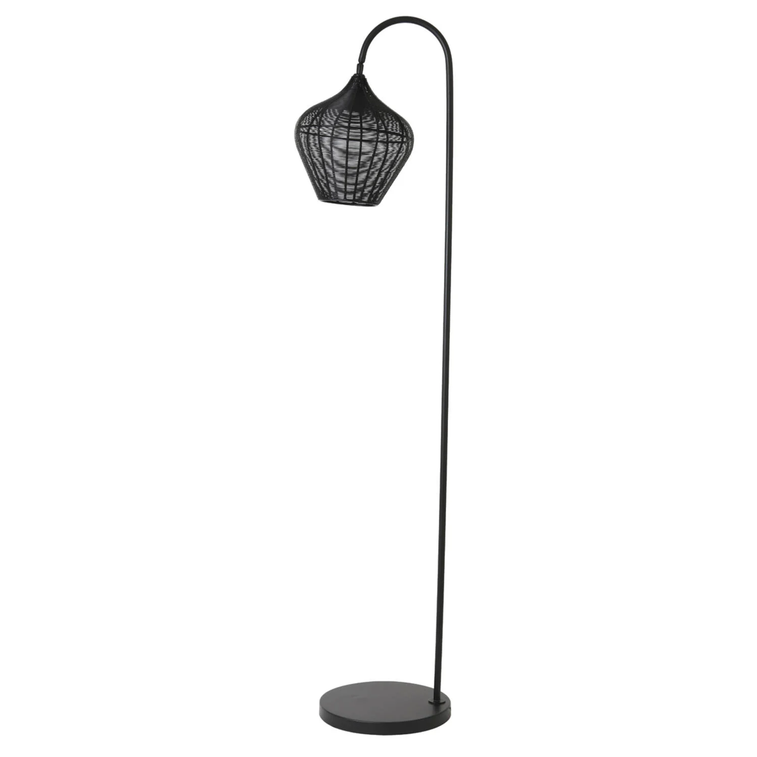 Lámpara de pie negra trenzada Light & Living Alvaro