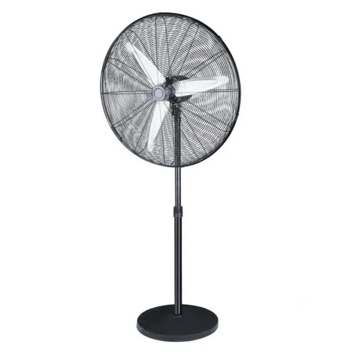 Ventilador de Pie Negro / Plata 120W Metal / Aluminio / Policarbonato Motor AC