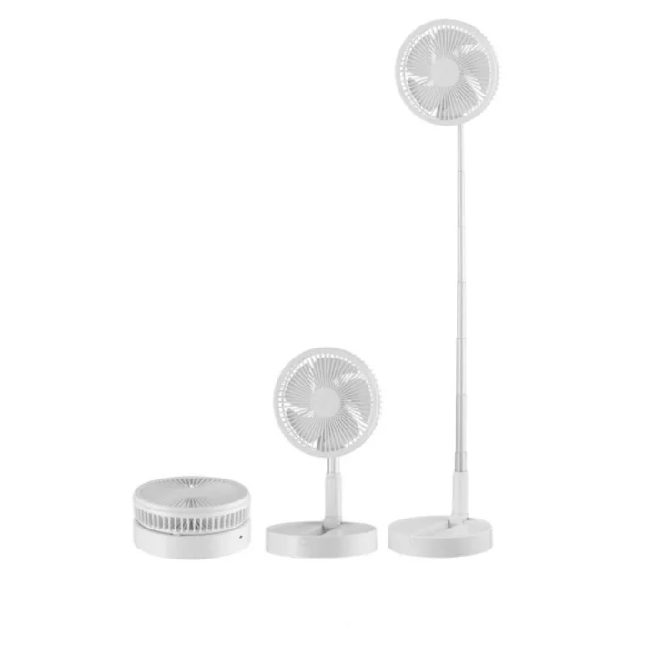 Ventilador de Pie Plegable Blanco 10W Metal / ABS Motor DC con Altura Regulable Carga USB y Mando a Distancia incluido