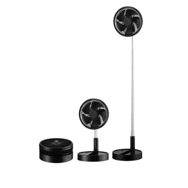 Ventilador de Pie Plegable Negro 10W Metal / ABS Motor DC con Altura Regulable Carga USB y Mando a Distancia incluido