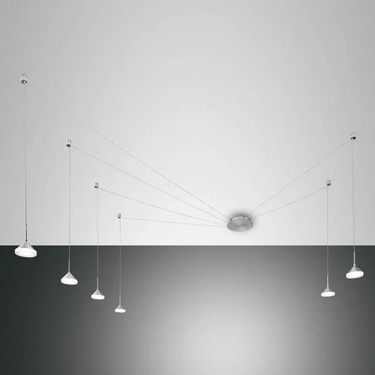 Lámpara colgante LED Isabella, 6 luces, aluminio