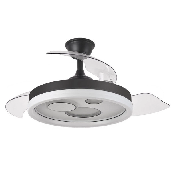 Ventilador de Techo LED Negro / Blanco 72W  Metal / ABS / Policarbonato Motor DC con Temporizador Mando a Distancia Palas Retráctiles  Verano e Invierno