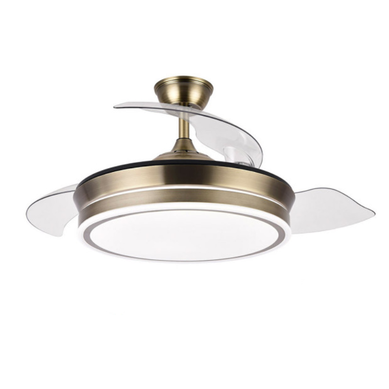 Ventilador de Techo LED Bayomo Cuero 59W  Metal / ABS / Policarbonato Motor DC con Temporizador Mando a Distancia Palas Retráctiles  Verano e Invierno