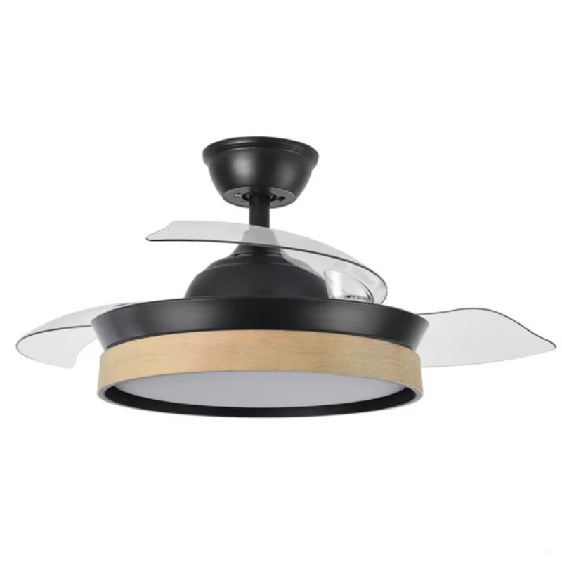 Ventilador de Techo LED Negro / Haya 72W  Metal / ABS / Policarbonato Motor DC con Temporizador Mando a Distancia Palas Retráctiles  Verano e Invierno