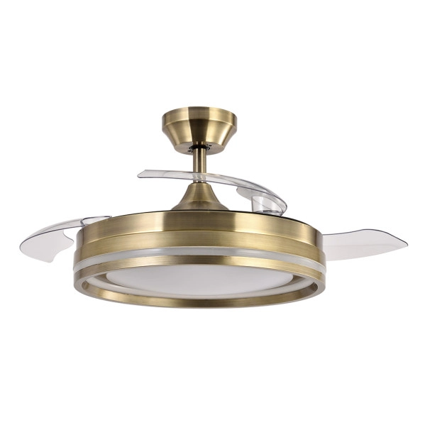 Ventilador de Techo LED Cuero 59W  Metal / ABS / Policarbonato Motor DC con Temporizador Mando a Distancia Palas Retráctiles  Verano e Invierno
