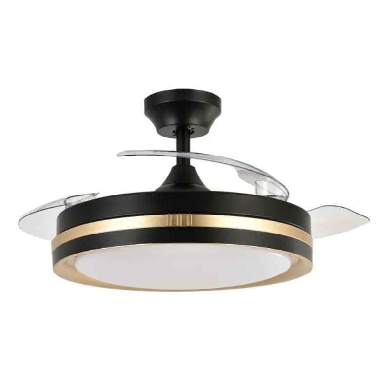 Ventilador de Techo LED Negro / Oro 72W  Metal / ABS / Policarbonato Motor DC con Temporizador Mando a Distancia Palas Retráctiles  Verano e Invierno