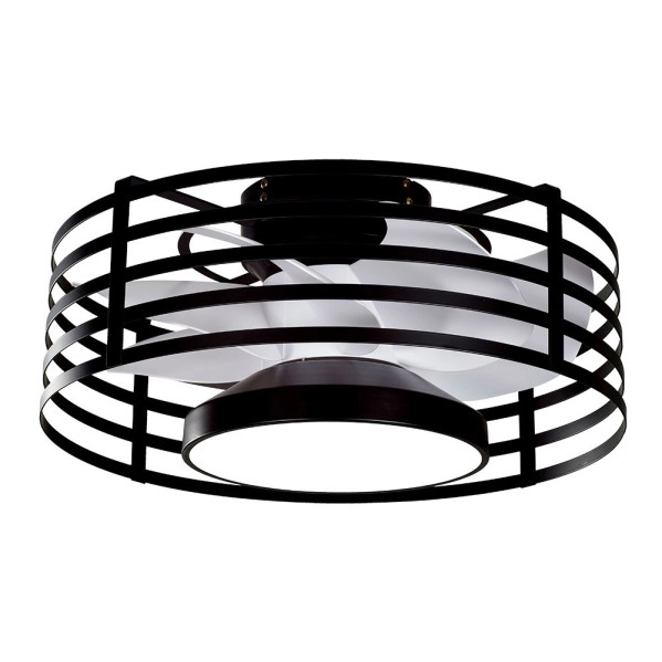 Ventilador de Techo LED Negro / Blanco 22W  Metal / ABS / Policarbonato Motor DC con Temporizador Mando a Distancia Palas Retráctiles  Verano e Invierno