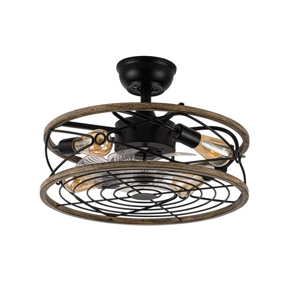 Ventilador de Techo LED Negro / Marrón   Metal / ABS / Policarbonato Motor DC con Temporizador Mando a Distancia Palas Retráctiles  Verano e Invierno