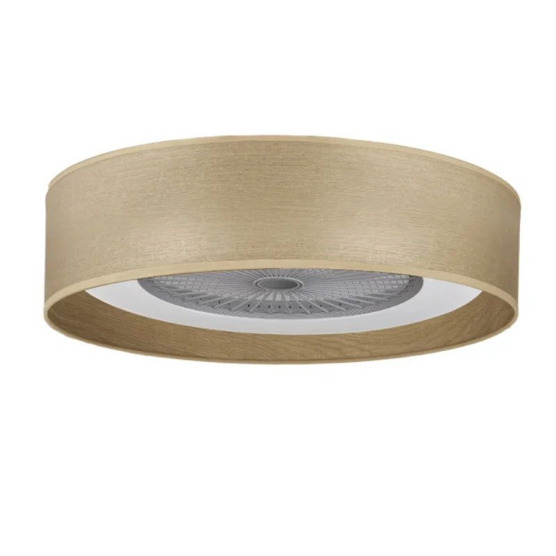 Ventilador de Techo LED Madera Clara 72W  Metal/Textil/Policarbonato Motor AC con Temporizador Mando a Distancia Palas Retráctiles  Verano