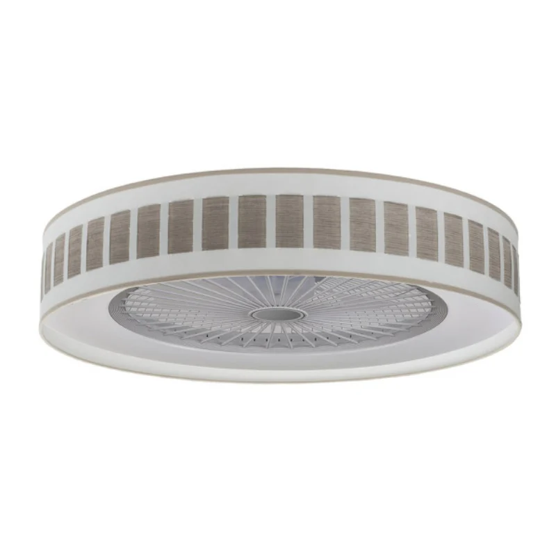 Ventilador de Techo LED Blanco/Madera Gris 72W  Metal/Textil/Policarbonato Motor AC con Temporizador Mando a Distancia Palas Retráctiles  Verano