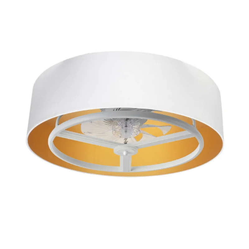 Ventilador de Techo LED Blanco / Oro 60W  Metal/Textil/Policarbonato Motor DC con Temporizador Mando a Distancia Palas Retráctiles  Verano e Invierno
