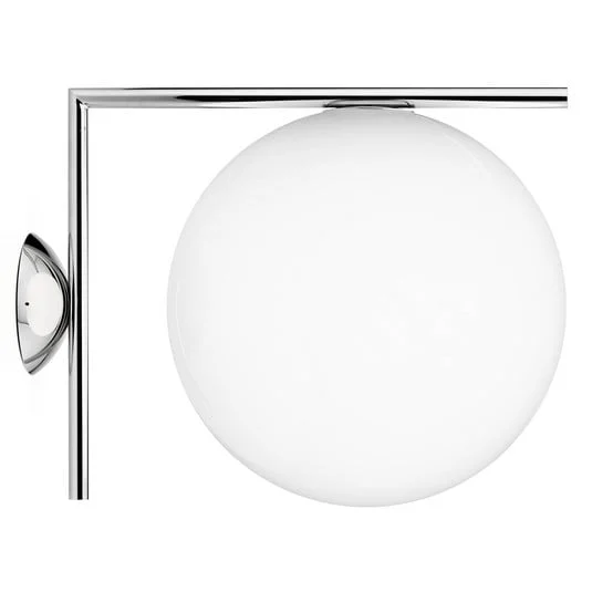 Aplique de pared FLOS IC C/W2, cromado Ø 30 cm