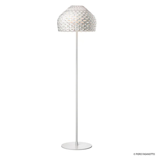 Lámpara de pie FLOS Tatou F con atenuador, blanca