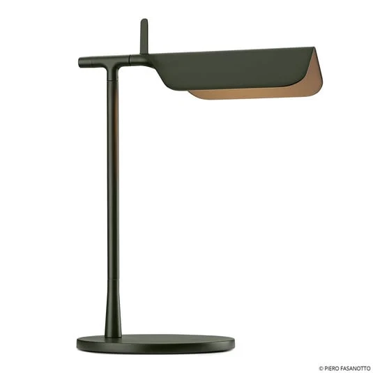 Lámpara de mesa LED FLOS Tab T, verde oscuro mate