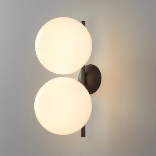 Aplique de pared FLOS IC C/W1 Double negro Ø 20 cm
