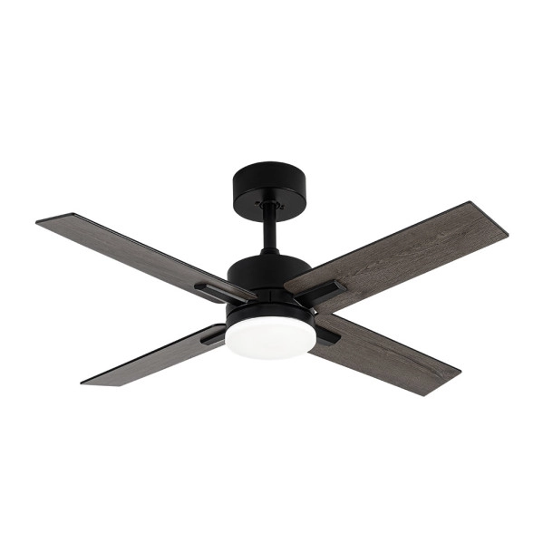 Ventilador de Techo LED Negro/Negro-Negro/Gris 20W  Metal / MDF / Policarbonato Motor DC con Temporizador Mando a Distancia Palas Retráctiles  Verano e Invierno