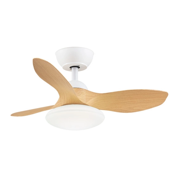 Ventilador de Techo LED Blanco/Haya 36W  Metal / ABS / Policarbonato Motor DC con Temporizador Mando a Distancia  Verano e Invierno