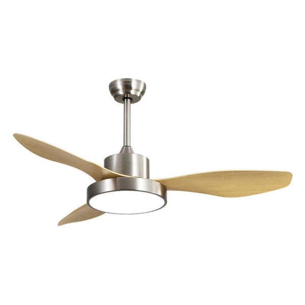 Ventilador de Techo LED Níquel / Haya 24W  Metal / ABS / Policarbonato Motor DC con Temporizador Mando a Distancia  Verano e Invierno